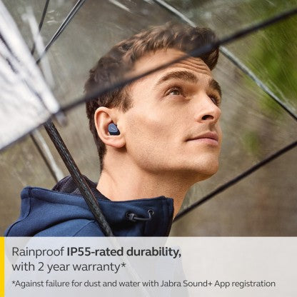 JABRA ELITE 2 WITH RICH BASS BLUETOOTH HEADSET  (NAVY, TRUE WIRELESS)