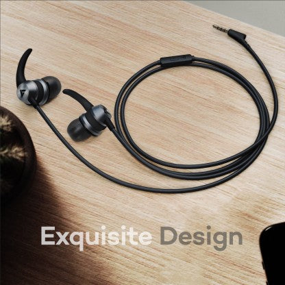 BOULT AUDIO BASSBUDS X1 WIRED HEADSET  (BLACK, IN THE EAR)