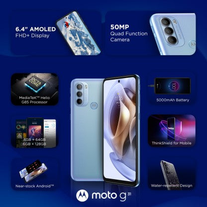 MOTOROLA g31 (Baby Blue, 128 GB)  (6 GB RAM)