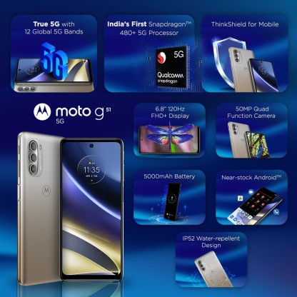 [Like New] MOTOROLA G51 5G (BRIGHT SILVER, 64 GB)  (4 GB RAM)