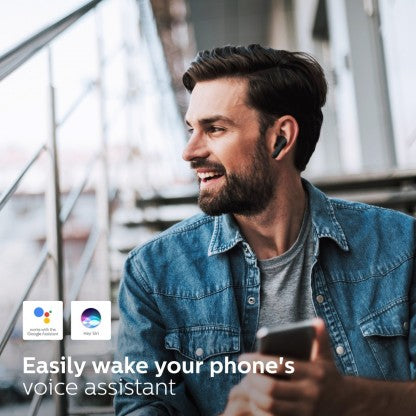 PHILIPS TAT2236BK TRUE WIRELESS (TWS EARBUDS) WITH IPX4 SPLASH-PROOF, 18HOURS PLAYTIME BLUETOOTH HEADSET  (BLACK, TRUE WIRELESS)