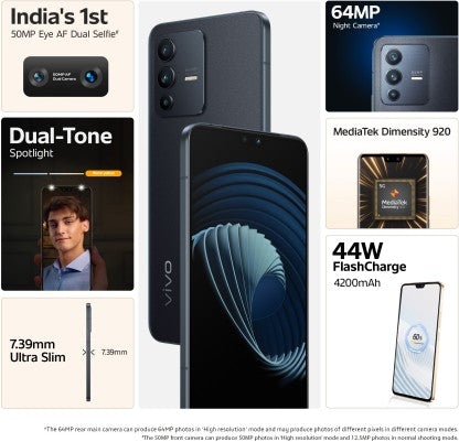VIVO V23 5G (STARDUST BLACK, 128 GB)  (8 GB RAM) [Like New]
