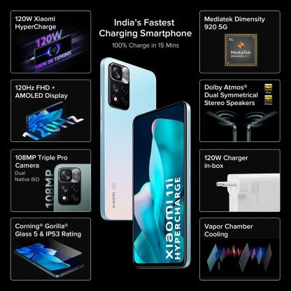 [Like New] XIAOMI 11I HYPERCHARGE 5G (PACIFIC PEARL, 128 GB)  (8 GB RAM)
