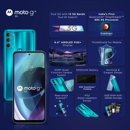 MOTO G71 5G (NEPTUNE GREEN, 128 GB)  (6 GB RAM)[Like New]