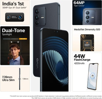 VIVO V23 5G (STARDUST BLACK, 128 GB)  (8 GB RAM) [Like New]