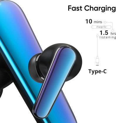 DIZO BY REALME TECHLIFE BUDS Z BLUETOOTH HEADSET  (ONYX, TRUE WIRELESS)