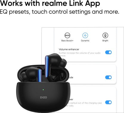DIZO BY REALME TECHLIFE BUDS Z BLUETOOTH HEADSET  (ONYX, TRUE WIRELESS)