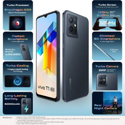 [Like New] VIVO T1 5G (STARLIGHT BLACK, 128 GB)  (6 GB RAM)