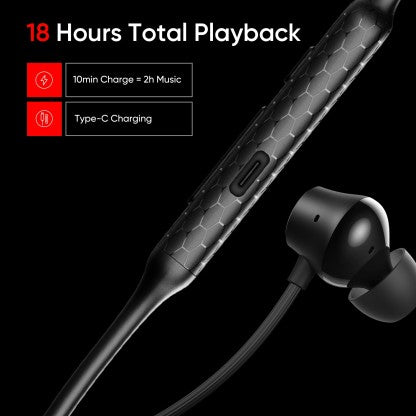 DIZO WIRELESS POWER WITH ENC, 11.2MM DRIVER,18H PLAYBACK (BY REALME TECHLIFE) BLUETOOTH HEADSET  (CLASSIC BLACK, IN THE EAR)