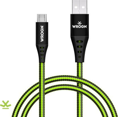 WROGN MICRO USB CABLE 3.1 A 1 M AMRBD1M01  (COMPATIBLE WITH MOBILE, TABLET, BLACK, GREEN)