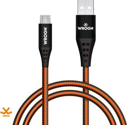 WROGN MICRO USB CABLE 3.1 A 1 M AMRBD1M01  (COMPATIBLE WITH MOBILE, TABLET, BLACK, ORANGE)