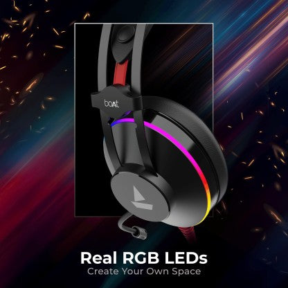 BOAT IMMORTAL IM400 WIRED GAMING HEADSET  (BLACK SABRE, ON THE EAR)