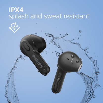 PHILIPS TAT2236BK TRUE WIRELESS (TWS EARBUDS) WITH IPX4 SPLASH-PROOF, 18HOURS PLAYTIME BLUETOOTH HEADSET  (BLACK, TRUE WIRELESS)