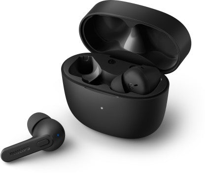 PHILIPS TAT2206BK TRUE WIRELESS (TWS EARBUDS) WITH IPX4 SPLASH-PROOF, 18HOURS PLAYTIME BLUETOOTH HEADSET  (BLACK, TRUE WIRELESS) [Like New]