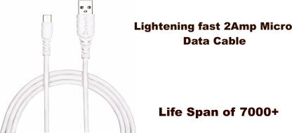 GEBURT MICRO USB CABLE 1 M GT01  (COMPATIBLE WITH MOBILES, WHITE, ONE CABLE)