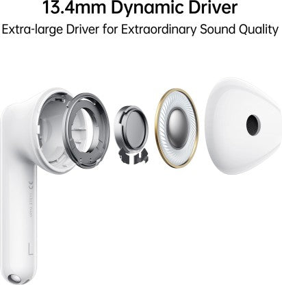 OPPO ENCO AIR 2 WITH 13.4 DYNAMIC DRIVER BLUETOOTH HEADSET  (WHITE, TRUE WIRELESS) [Like New]