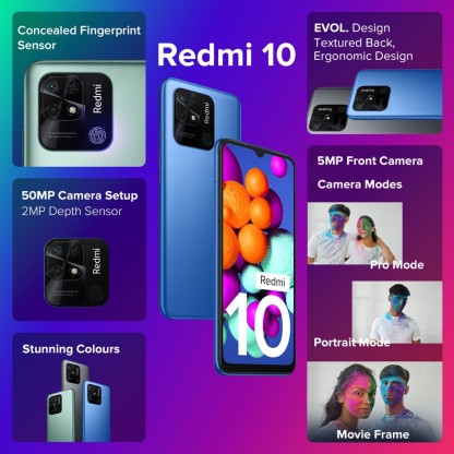 REDMI 10 (PACIFIC BLUE, 128 GB)  (6 GB RAM) [Like New]