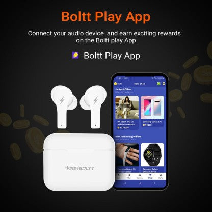 FIRE-BOLTT FIRE PODS NINJA PRO 403 EARBUDS TWS, ENC &AMP; GAMING, ULTRA CHARGE BLUETOOTH HEADSET  (WHITE, TRUE WIRELESS)