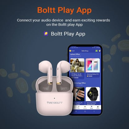 FIRE-BOLTT FIRE PODS NINJA G201 EARBUDS TWS IWP HD CALLS, QUICK CHARGE 24HRS PLAYBACK BLUETOOTH HEADSET  (PINK, TRUE WIRELESS)