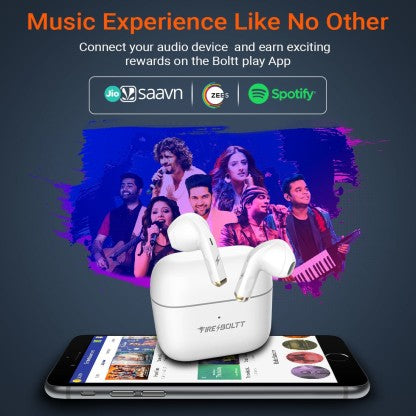 FIRE-BOLTT FIRE PODS NINJA G201 EARBUDS TWS IWP HD CALLS, QUICK CHARGE 24HRS PLAYBACK BLUETOOTH HEADSET  (WHITE, TRUE WIRELESS)