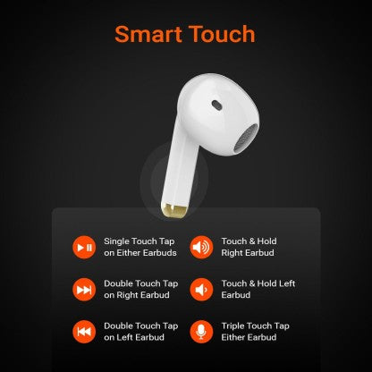 FIRE-BOLTT FIRE PODS NINJA G301 EARBUDS TWS HD CALLS, POWER BASS, IWP TECHNOLOGY BLUETOOTH HEADSET  (WHITE, TRUE WIRELESS)