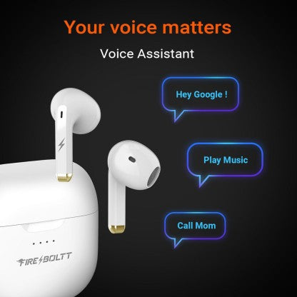 FIRE-BOLTT FIRE PODS NINJA G301 EARBUDS TWS HD CALLS, POWER BASS, IWP TECHNOLOGY BLUETOOTH HEADSET  (WHITE, TRUE WIRELESS)