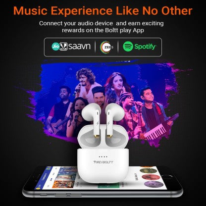 FIRE-BOLTT FIRE PODS NINJA G301 EARBUDS TWS HD CALLS, POWER BASS, IWP TECHNOLOGY BLUETOOTH HEADSET  (WHITE, TRUE WIRELESS)