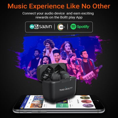 FIRE-BOLTT FIRE PODS NINJA PRO 403 EARBUDS TWS, ENC &AMP; GAMING, ULTRA CHARGE BLUETOOTH HEADSET  (BLACK, TRUE WIRELESS)