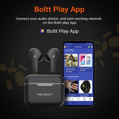 FIRE-BOLTT FIRE PODS NINJA PRO 403 EARBUDS TWS, ENC &AMP; GAMING, ULTRA CHARGE BLUETOOTH HEADSET  (BLACK, TRUE WIRELESS)