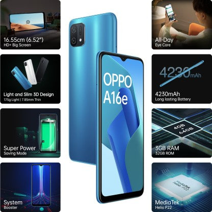 OPPO A16E (BLUE, 32 GB)  (3 GB RAM)