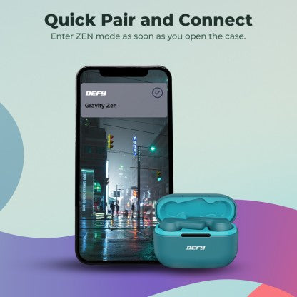 DEFY GRAVITY ZEN WITH 4 MICS ENC, LOW LATENCY AND BRISK CHARGING BLUETOOTH HEADSET  (DARK CYAN, IN THE EAR)