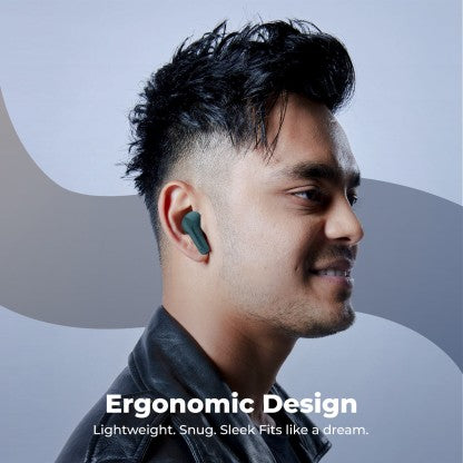 DEFY GRAVITY ZEN WITH 4 MICS ENC, LOW LATENCY AND BRISK CHARGING BLUETOOTH HEADSET  (DARK CYAN, IN THE EAR)