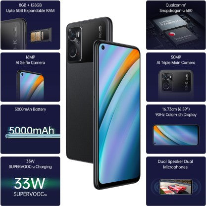 OPPO K10 (BLACK CARBON, 128 GB)  (8 GB RAM) [Like New]