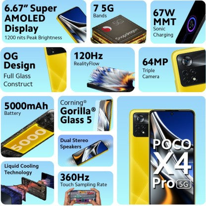 POCO X4 PRO 5G (YELLOW, 128 GB)  (6 GB RAM) [Like New]
