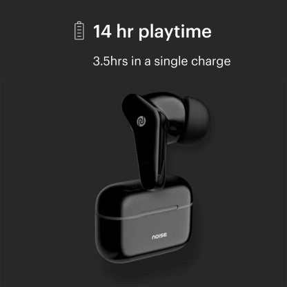 NOISE BUDS VS102 WITH 14 HOURS PLAYTIME, 11MM DRIVER, IPX5, AND UNIQUE FLYBIRD DESIGN BLUETOOTH HEADSET  (JET BLACK, TRUE WIRELESS)