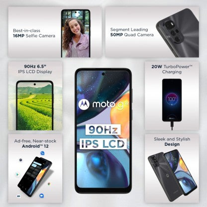 MOTOROLA G22 (COSMIC BLACK, 64 GB)  (4 GB RAM) [Like New]