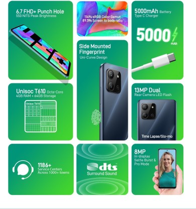 INFINIX HOT 11 2022 (POLAR BLACK, 64 GB)  (4 GB RAM)