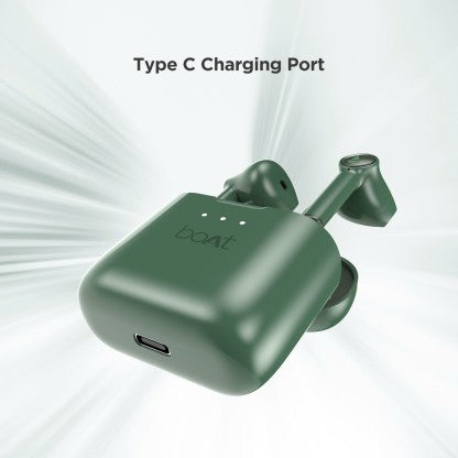BOAT AIRDOPES 131 WITH UPTO 60 HOURS AND ASAP CHARGE BLUETOOTH HEADSET  (VIPER GREEN, TRUE WIRELESS)