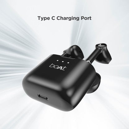 BOAT AIRDOPES 131 WITH UPTO 60 HOURS AND ASAP CHARGE BLUETOOTH HEADSET  (ACTIVE BLACK, TRUE WIRELESS)