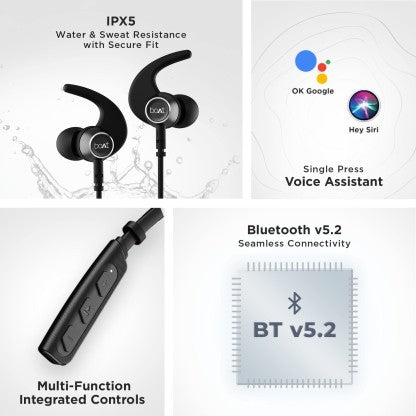 BOAT ROCKERZ 235 PRO WITH UPTO 20 HOURS PLAYBACK AND ASAP CHARGE BLUETOOTH HEADSET  (ACTIVE BLACK, IN THE EAR)