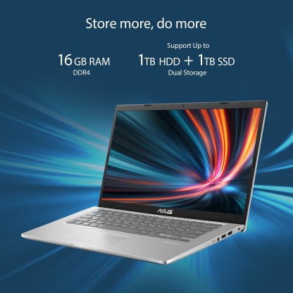 ASUS VIVOBOOK 14 (2022) RYZEN 7 QUAD CORE AMD R7-3700U - (16 GB/512 GB SSD/WINDOWS 11 HOME) M415DA-EB512WS THIN AND LIGHT LAPTOP  (14 INCH, TRANSPARENT SILVER, 1.60 KG, WITH MS OFFICE)