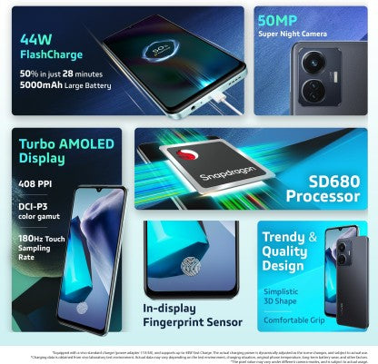 VIVO T1 44W (MIDNIGHT GALAXY, 128 GB)  (4 GB RAM) [Like New]