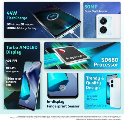 VIVO T1 44W (ICE DAWN, 128 GB)  (6 GB RAM) [Like New]