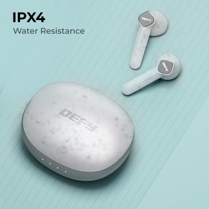 DEFY GRAVITY PRO WITH 13MM DRIVERS, ENC, UPTO 25 HRS PLAYBACK &AMP; BLUETOOTH V5.3 BLUETOOTH HEADSET  (FROST WHITE, IN THE EAR) [Like New]