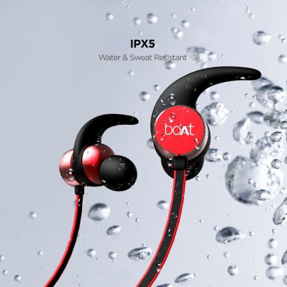 BOAT ROCKERZ 255F BLUETOOTH HEADSET  (RAGING RED, IN THE EAR)