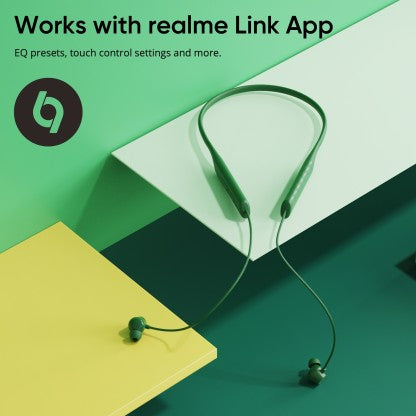 DIZO WIRELESS DASH WITH 30H PLAY AND BLINK FAST CHARGING (BY REALME TECHLIFE) BLUETOOTH HEADSET  (DYNAMIC GREEN, IN THE EAR)