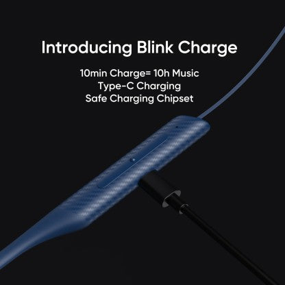 DIZO WIRELESS DASH WITH 30H PLAY AND BLINK FAST CHARGING (BY REALME TECHLIFE) BLUETOOTH HEADSET  (ELECTRIC BLUE, IN THE EAR)
