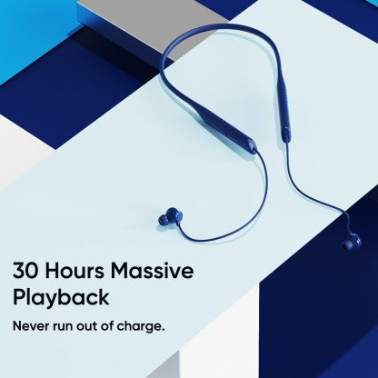 DIZO WIRELESS DASH WITH 30H PLAY AND BLINK FAST CHARGING (BY REALME TECHLIFE) BLUETOOTH HEADSET  (ELECTRIC BLUE, IN THE EAR)