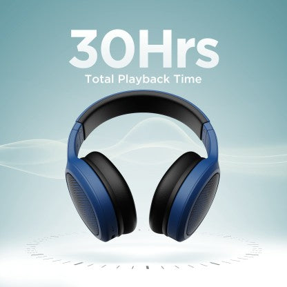 BOAT ROCKERZ 460 WITH UPTO 30 HOURS PLAYBACK, BEAST MODE &AMP; ENX TECHNOLOGY BLUETOOTH HEADSET  (BOLD BLUE, ON THE EAR)