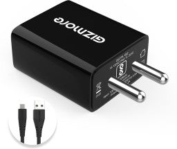 GIZMORE 20 W 2.4 A MOBILE GIZ PA602 PRO CHARGER WITH DETACHABLE CABLE  (BLACK, CABLE INCLUDED)